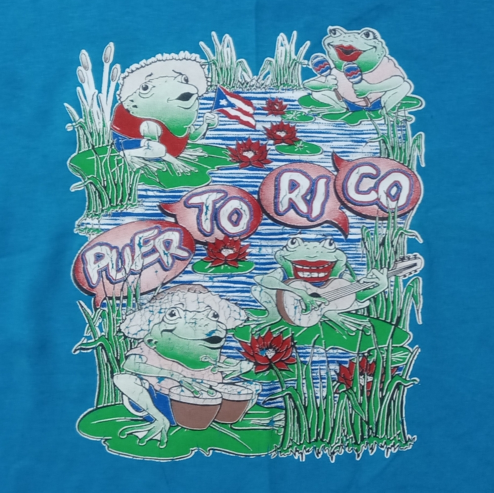 vintage Puerto Rico singing Frogs t shirt Souvenir